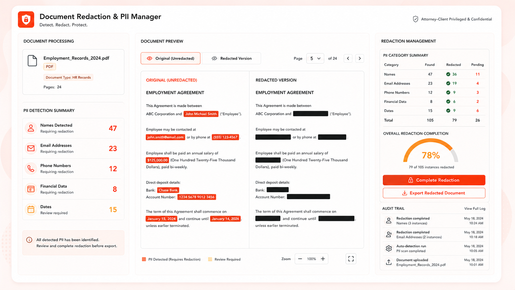 Document Redaction & PII Manager